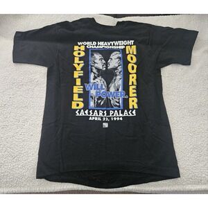 Vtg 90s Evander Holyfield Vs Michael‎ Moorer Promo T-Shirt 1994 Boxing Mens XL